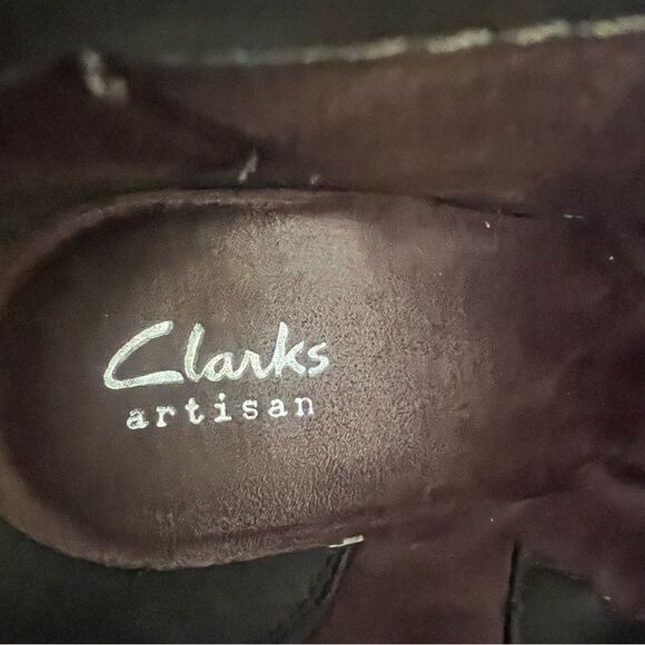 Clarks Artisan Palma Rena Side Zip Brown Western Heeled Ankle Boot Bootie SZ 8.5 - Picture 7 of 12
